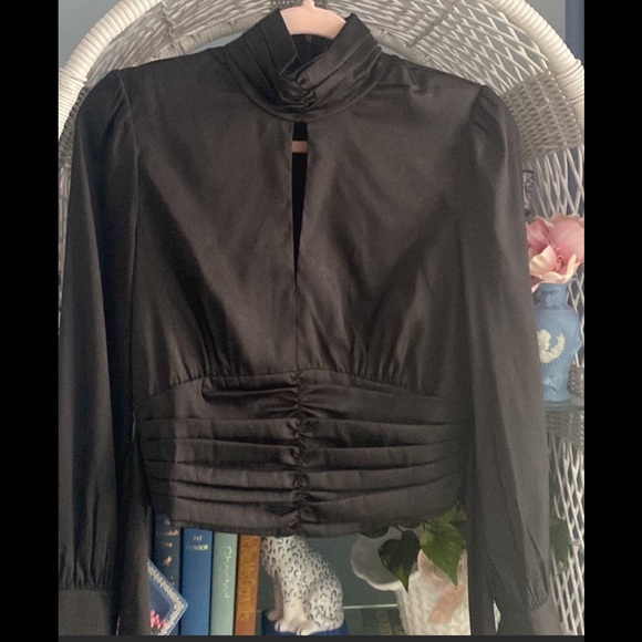 WAYF Black Dressy Blouse - Small - Picture 2 of 7